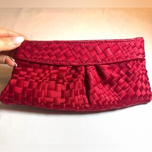 Lauren Merkin Red Woven Clutch - Great HOLIDAY BAG!!